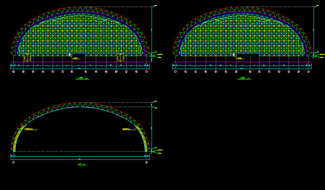 崇州跨度110米，拱高35_7米煤棚网架